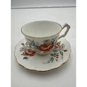 Aynsley England Bone China Teacup and Saucer Flowers Floral